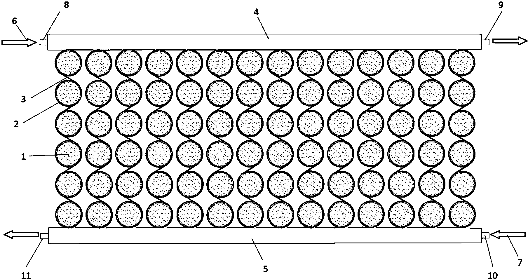 柱狀電池成組高導(dǎo)熱液體換熱裝置