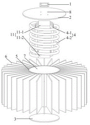 一種脈動熱管協(xié)同重力熱管強化大功率LED散熱裝置